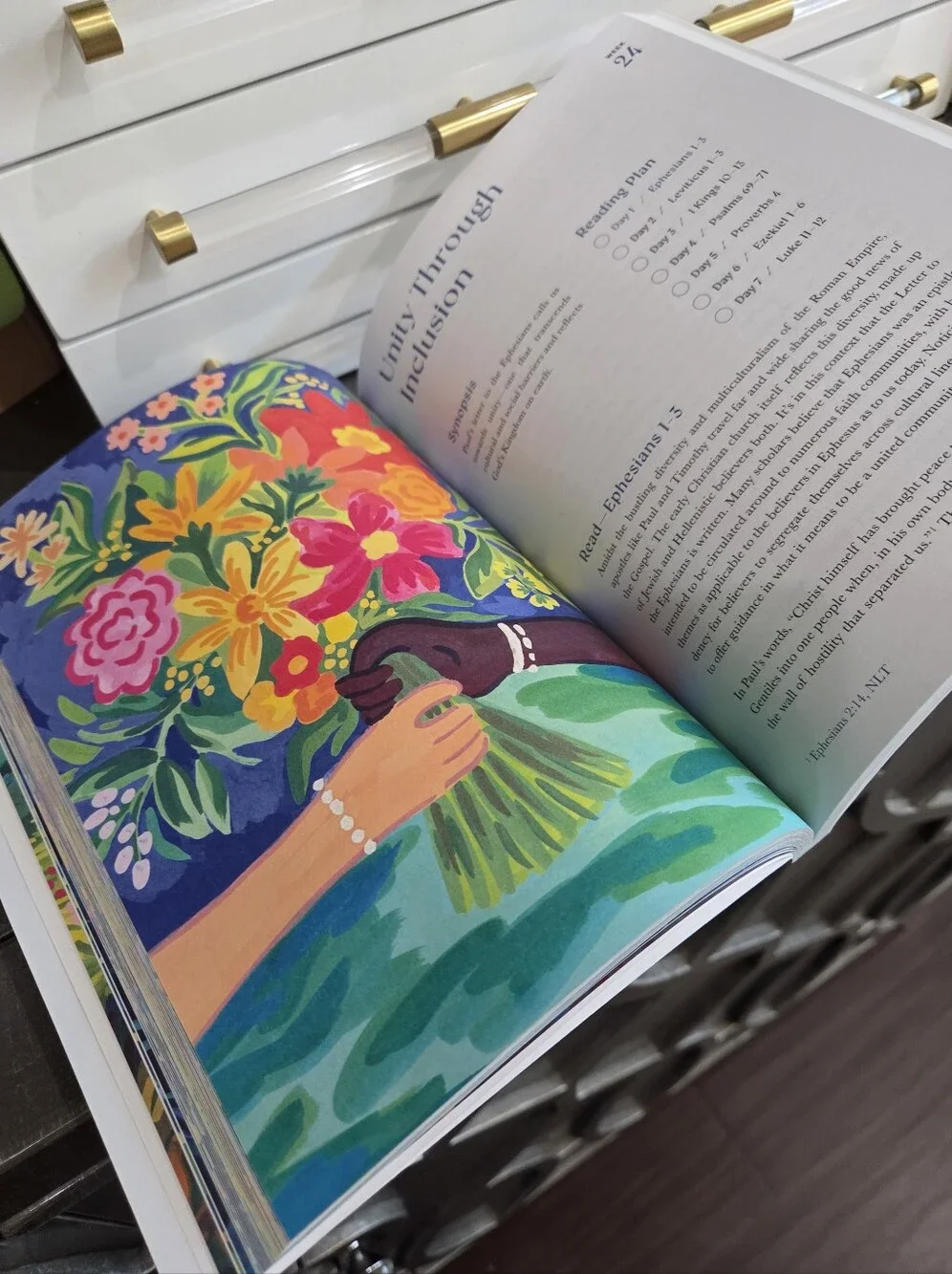 Year in the Bible - Floral Illustrated Paperback